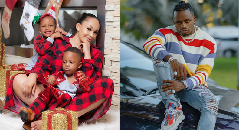 Zari Hassan with Diamond Platnumz and their Kids 