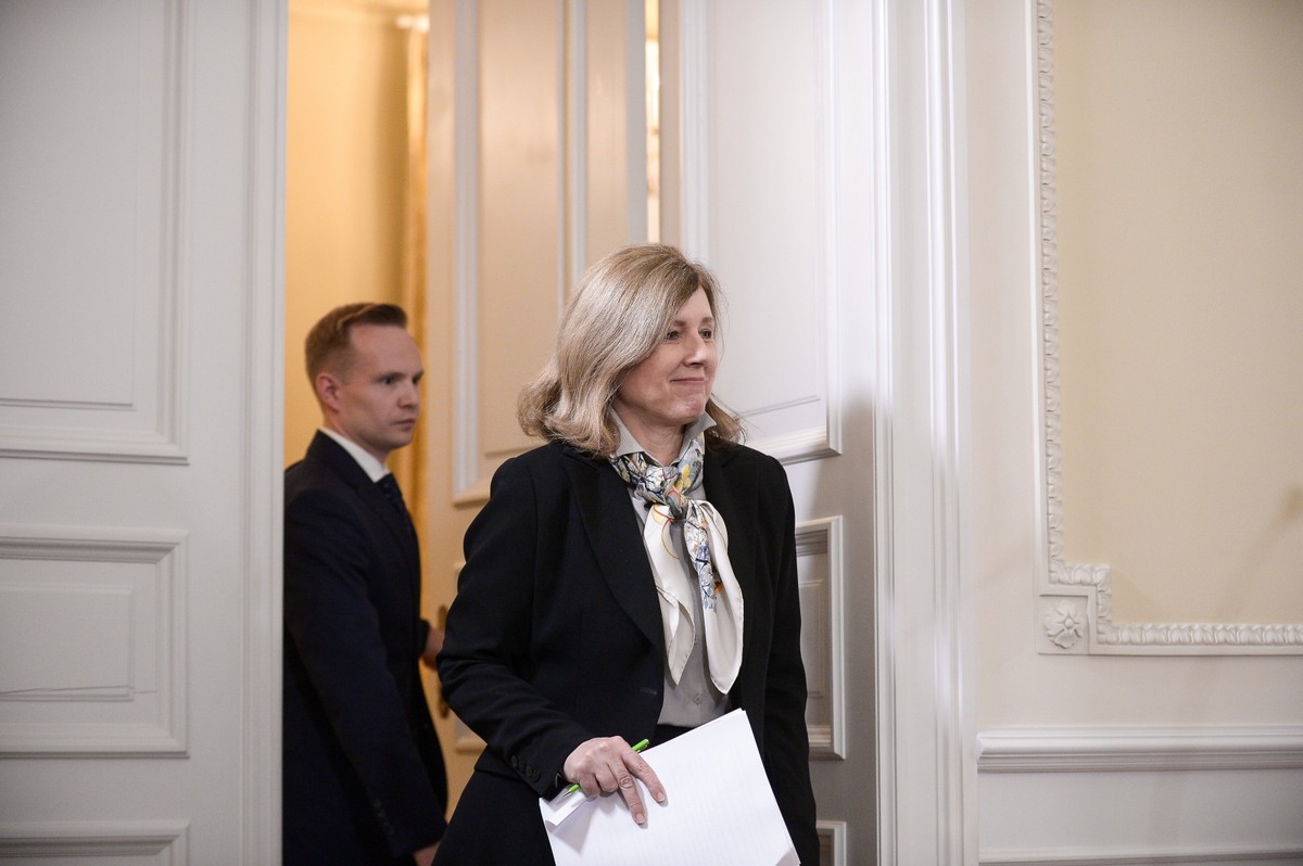 Wiceprzewodnicząca Komisji Europejskiej Vera Jourova podczas spotkania z ministrem sprawiedliwości Adamem Bodnarem w siedzibie MS w Warszawie