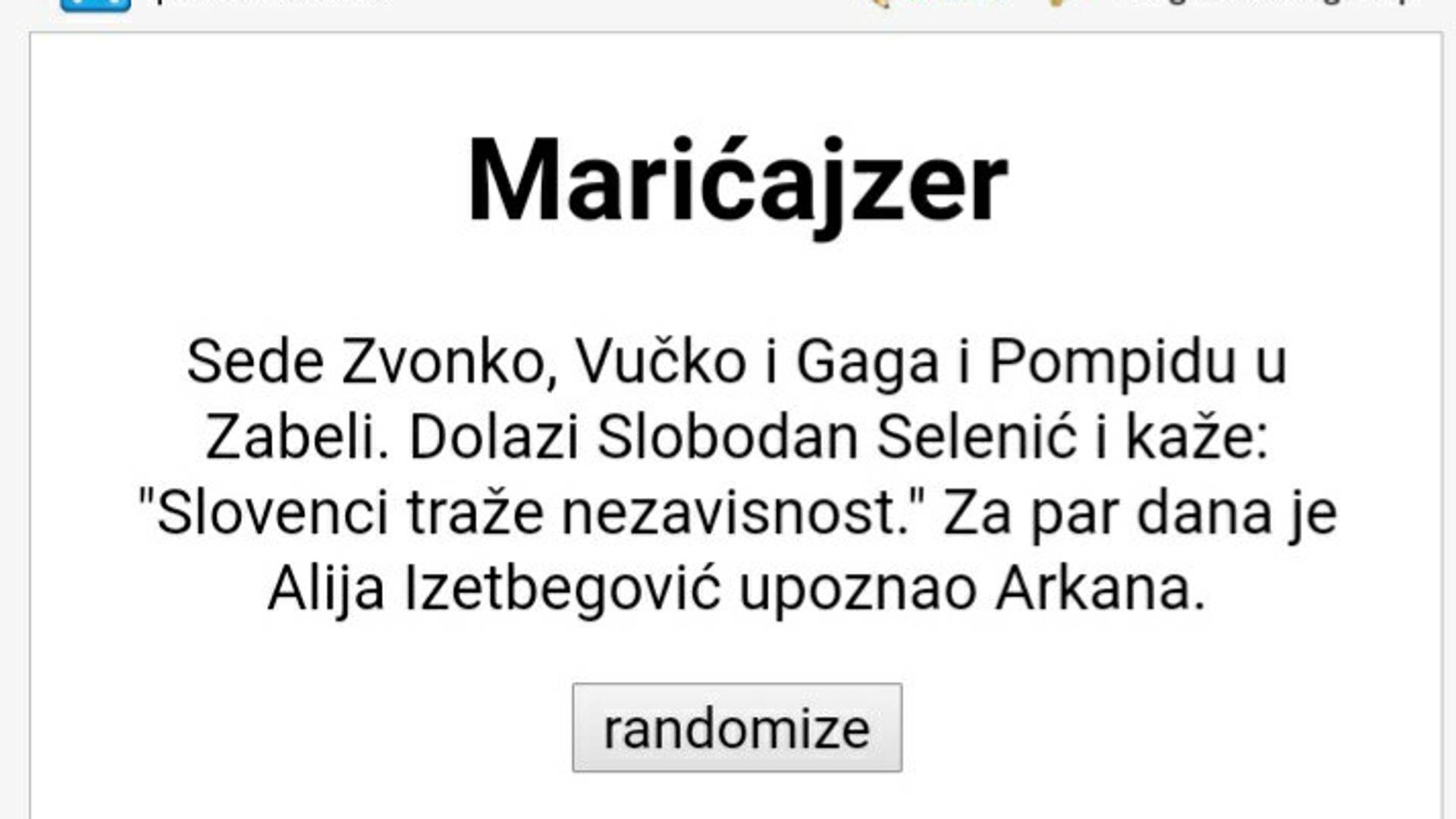 Na internetu je hit sajt generator izjava Milomira Marića i ne prestajemo da se smejemo!