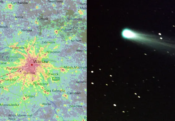 Miasta są zanieczyszczone światłem. Mapa pokazuje, gdzie obserwować komety i gwiazdy