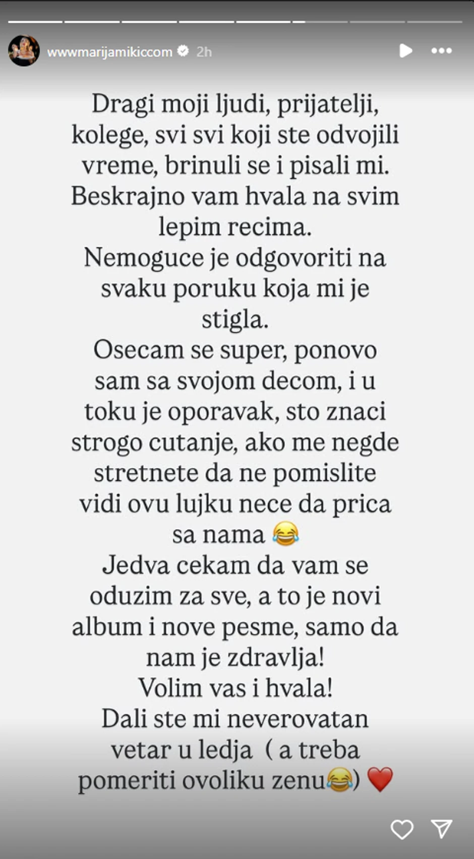 Marija Mikić otkrila kako se oseća nakon operacije