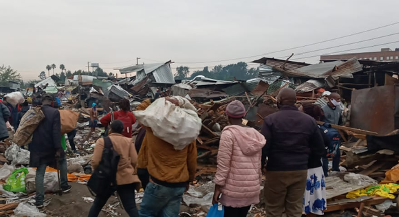 Demolitions at Gikomba market in Nairobi