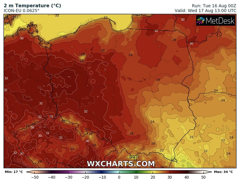 Upały obejmą swoim zasięgiem prawie całą Polskę