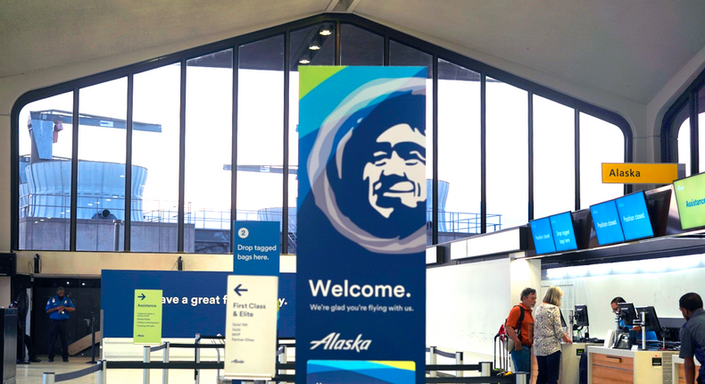 I arrived at Newark Liberty International Airport at approximately 6:20 a.m. — just a little more than an hour before my flight. As soon as I stepped into the airport, all I had to do was look to the left to see where Alaska's patrons check-in.