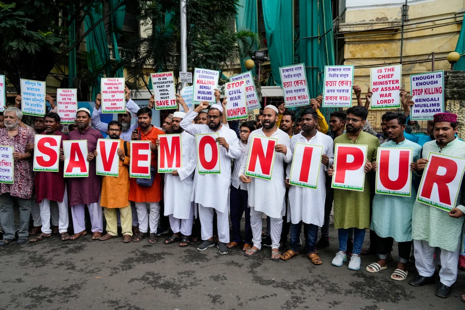 Protesti 22. jula u Kolkati, Indija, zbog napada na dve žene u Manipuru