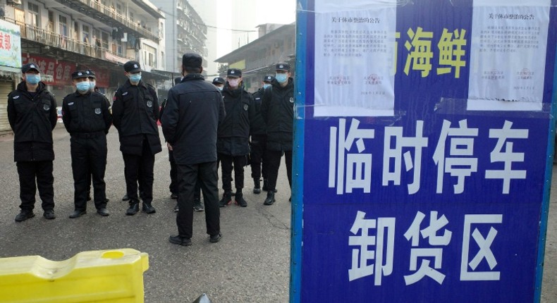 The outbreak centred around a seafood market in the central city of Wuhan