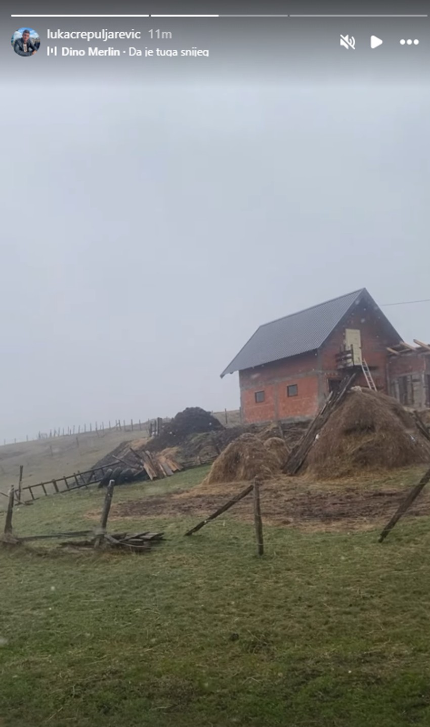 Počeo sneg u selu u kojem živi Luka Crepuljarević