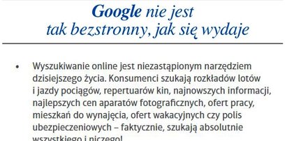 Google nie jest tak bezstronny, jak się wydaje