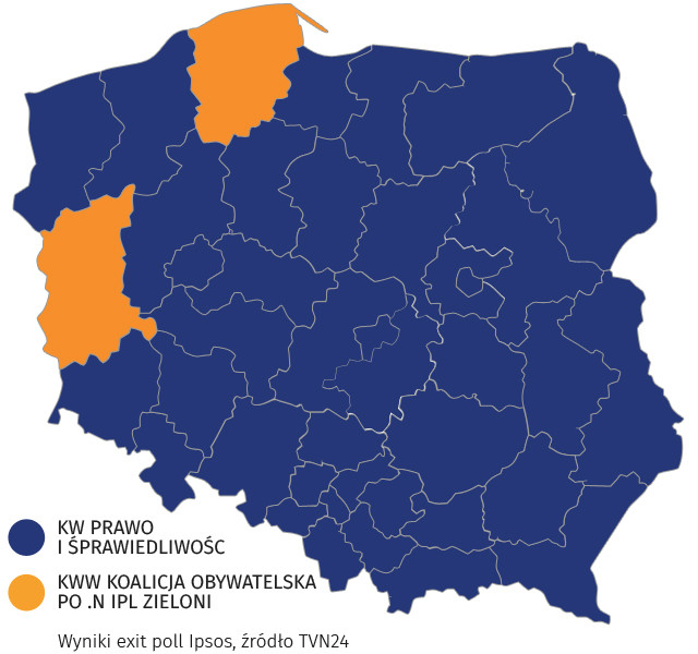 Jak głosowano w poszczególnych województwach?