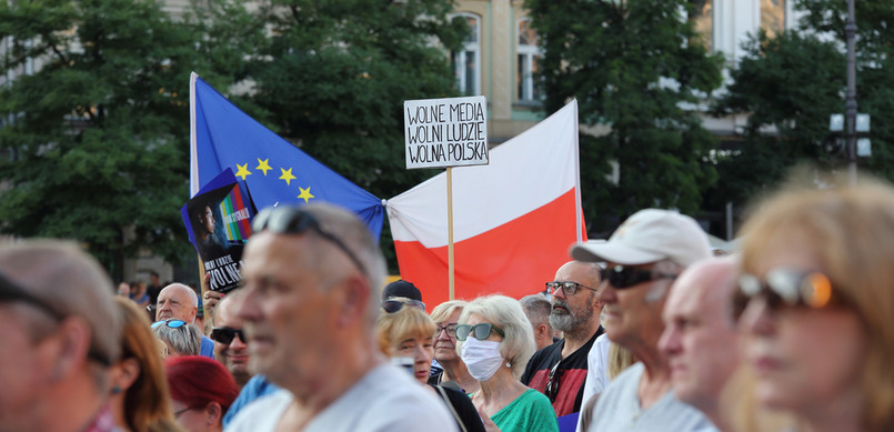 Demonstracje poparcia dla wolności mediów w Polsce, Kraków, 2021