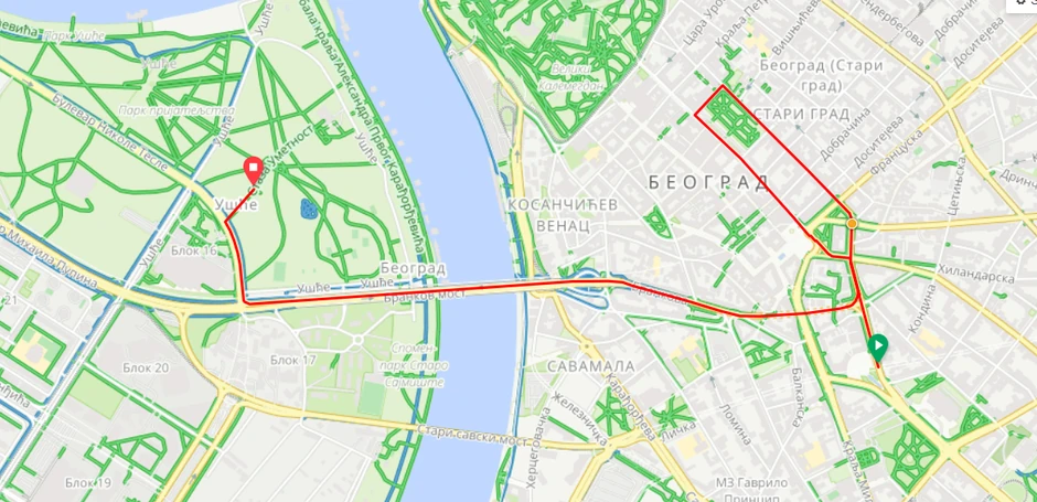 Ruta kretanja biciklista