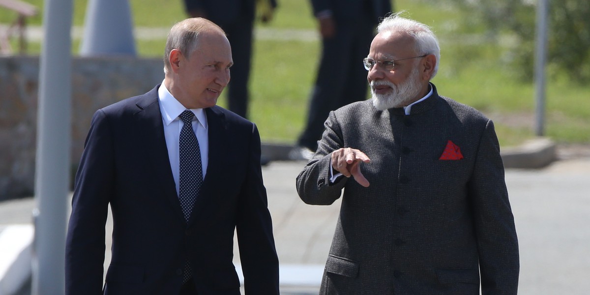 Władimir Putin i premier Indii Narendra Modi