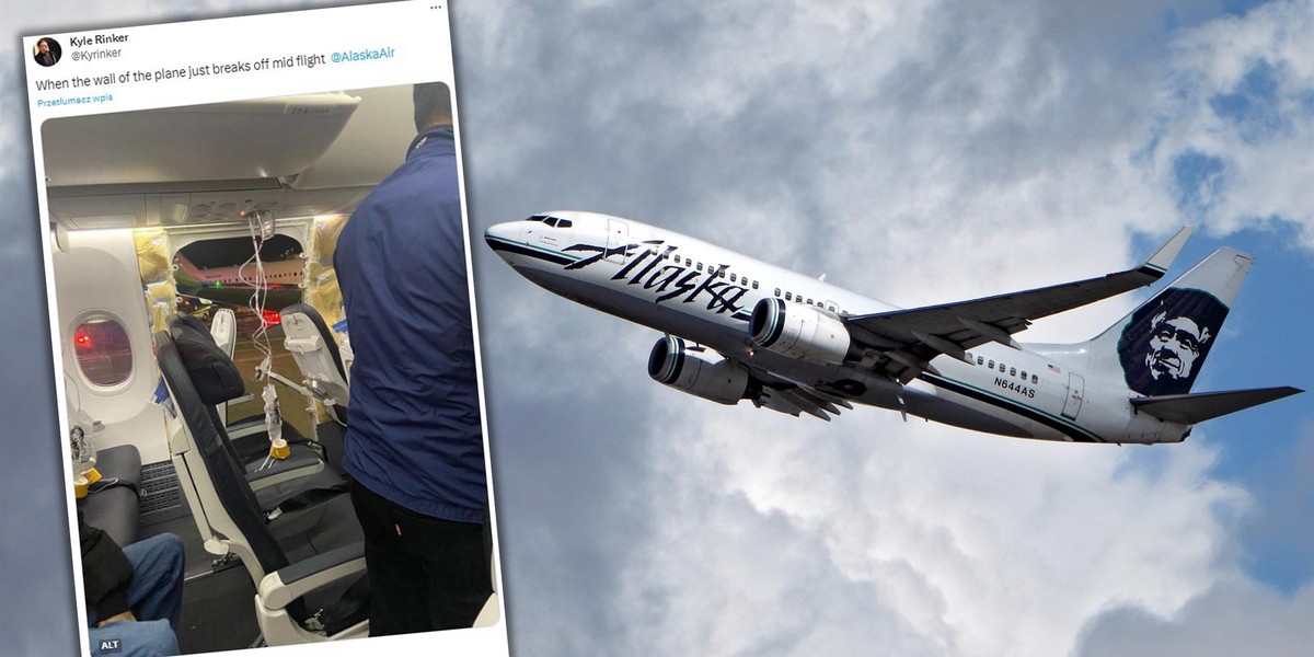 Chwile grozy na pokładzie samolotu Alaska Airlines.