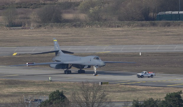 Američki bombarder B-1B "lenser" u bazi Ramštajn u Nemačkoj 9. marta