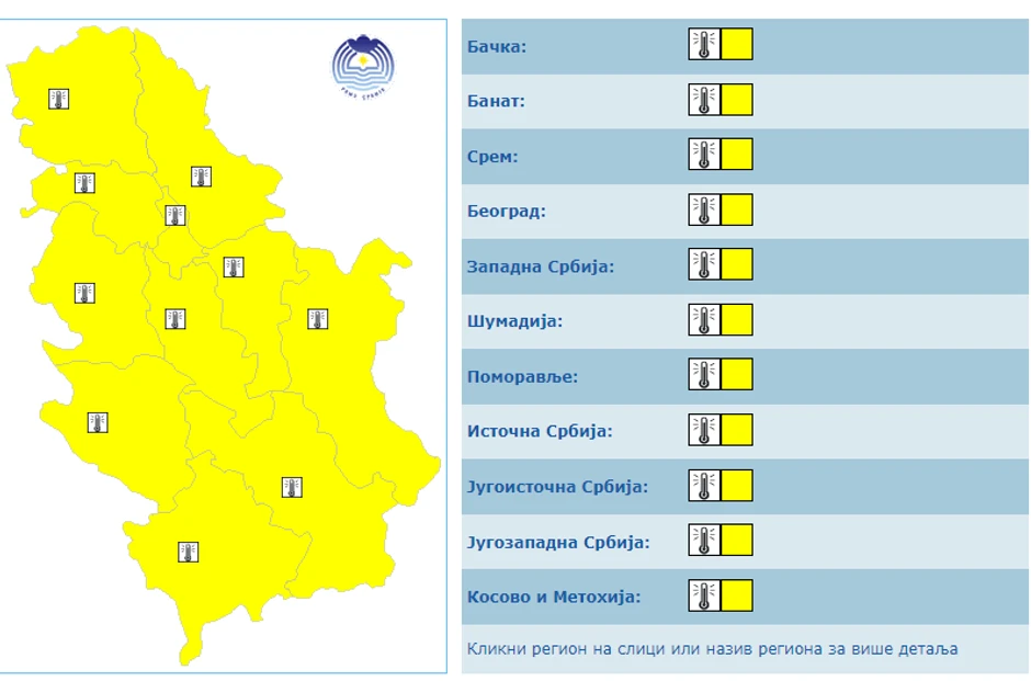 Žuti meteo alarm za 7. jun