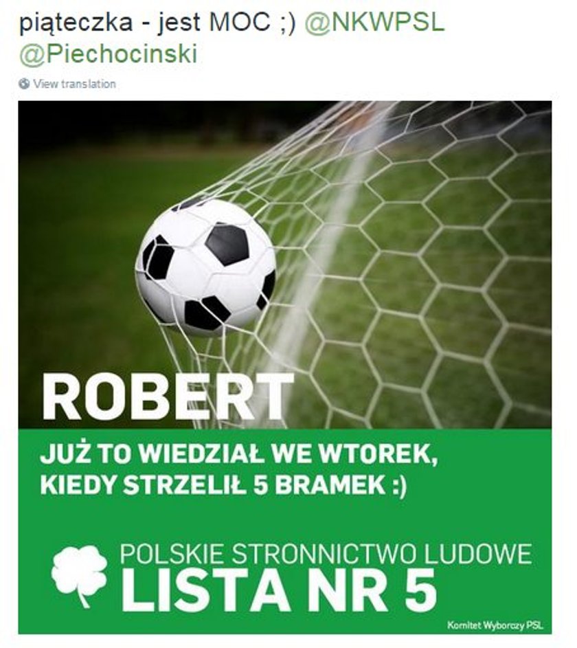 PSL lansuje się na Lewandowskim