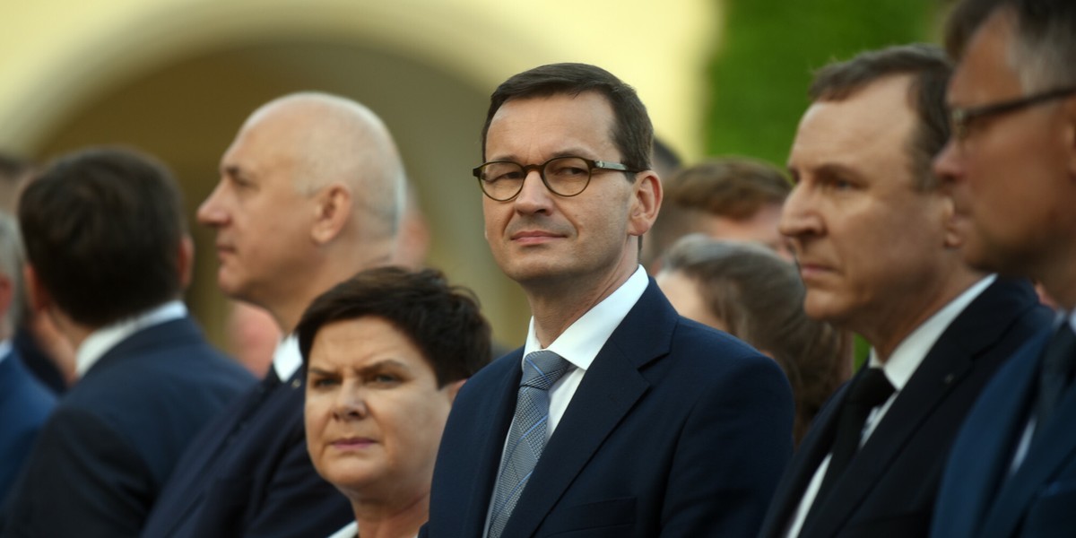 Mateusz Morawiecki i Jacek Kurski na zdjęciu z 2019 r.