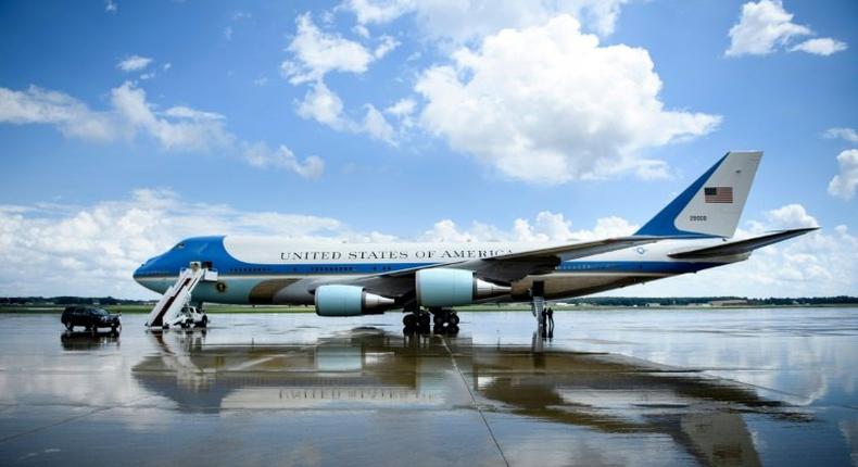Air Force One -- seen here at Andrews Air Force Base in Maryland on August 31, 2018 -- has been sent to Texas to transport the casket of late president George H.W. Bush to Washington for a series of memorial services