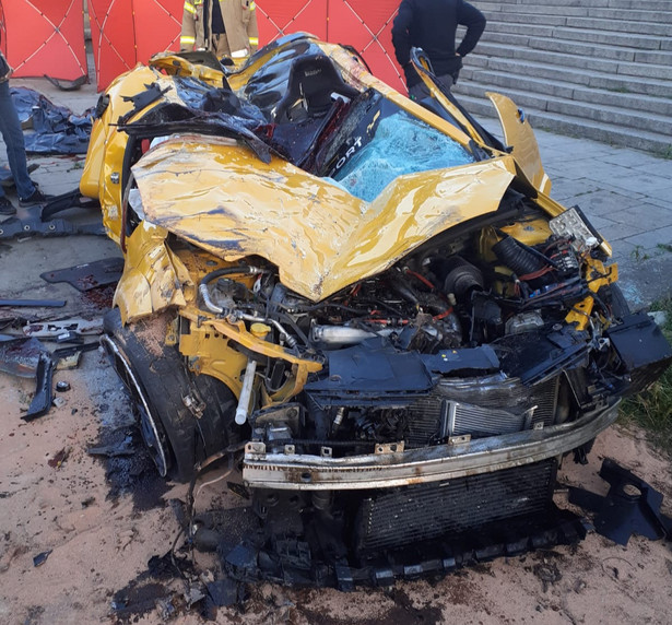 Renault Megane RS po wypadku w Krakowie