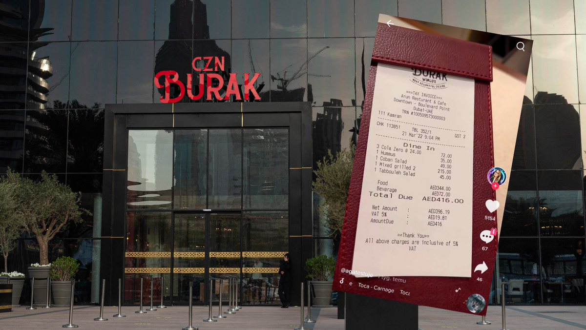 Polka odwiedziła popularną restaurację w Dubaju. Pokazała paragon