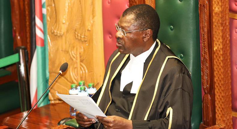 National Assembly Speaker Moses Wetangula speaking in Parliament on June 6, 2023