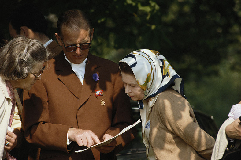 Książę Filip z siostrą Zofią i Elżbietą II w 1982 r.