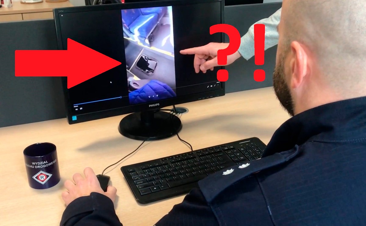 Kadr z filmu policji