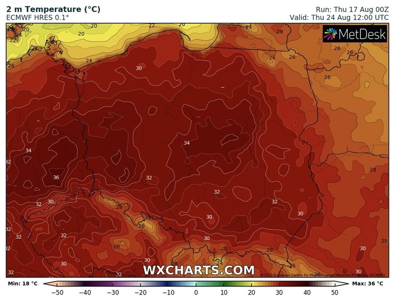 Termometry w najgorętszych miejscach pokażą aż ok. 35 st. C!