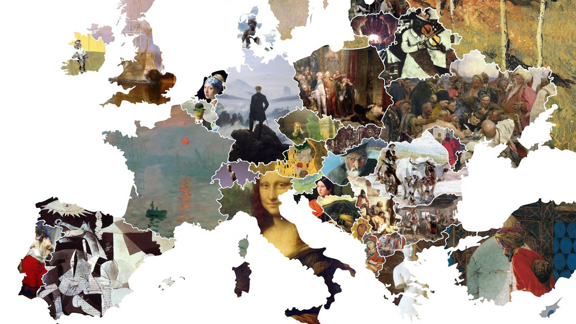 Mapa najboljih umetničkih dela za svaku zemlju Evrope