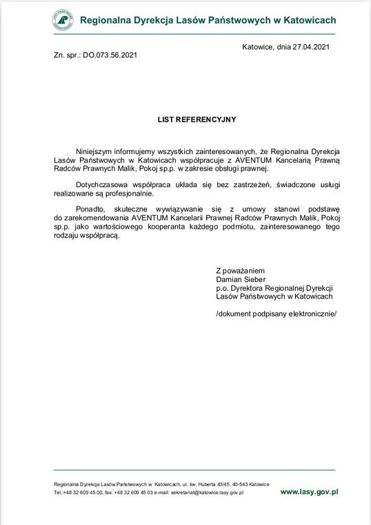 Po tym jak Onet zainteresował się tematem, ze strony Aventum zniknęły leśne referencje