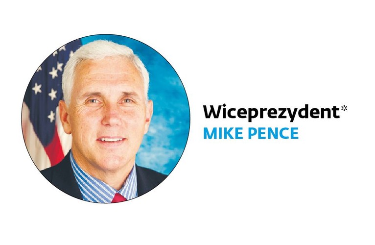 <b>Wiceprezydent*</b>
<br><br>
Dotychczasowy gubernator Indiany. Bardzo konserwatywny w sprawach obyczajowych, zwolennik dyscypliny fiskalnej oraz, w odróżnieniu od Trumpa, umów o wolnym handlu.
 <br>
<br>
* nie wymagają zatwierdzenia przez Senat