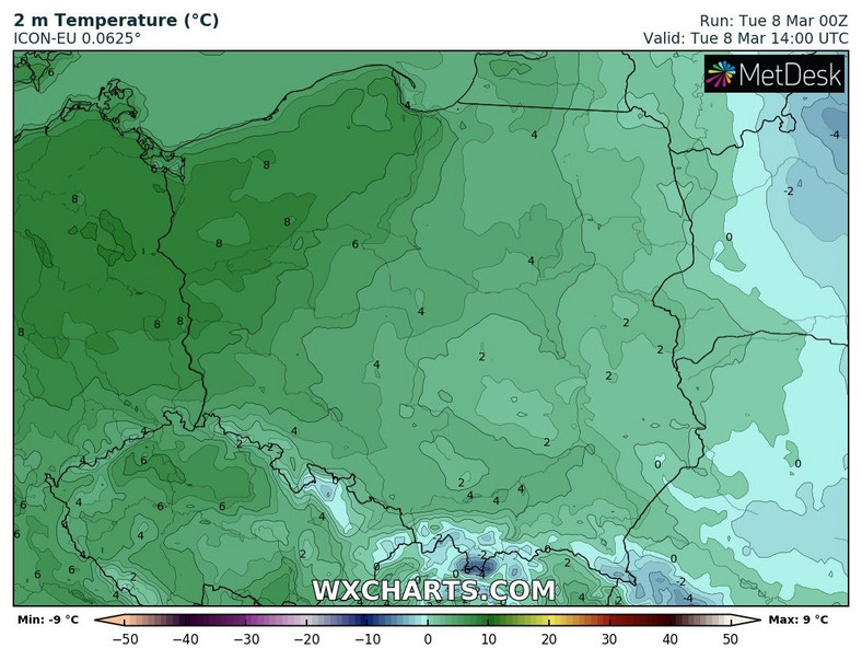 Na północnym zachodzie zapowiadamy prawie 10 st. C