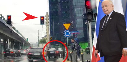 Łamią przepisy w centrum Warszawy. W limuzynie sam Jarosław Kaczyński