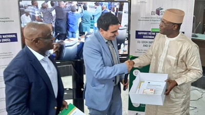 INEC receives electoral management innovative tools from EU. [Twitter:@inecnigeria]