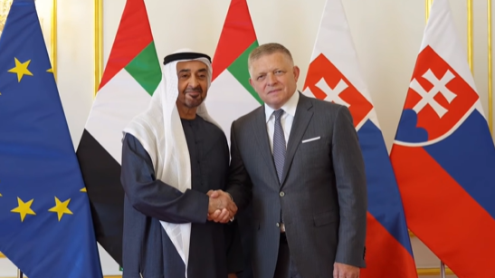 Predseda vlády SR Robert Fico a prezident SAE Muhammad bin Zájid Ál Nahján
