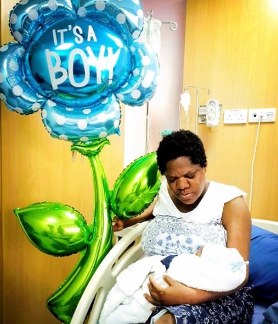 The first photo of Toyin Abraham and her newborn baby has made its way to the Internet [LindIkeji]