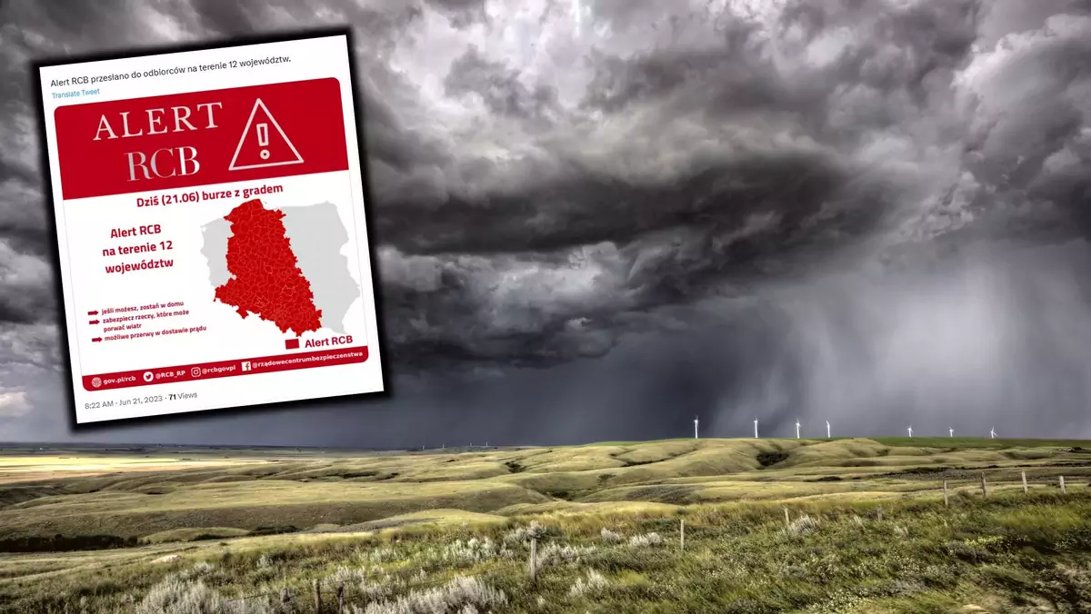 Duży obszar Polski znajdzie się dziś w potencjalnie niebezpiecznej pogodowej strefie