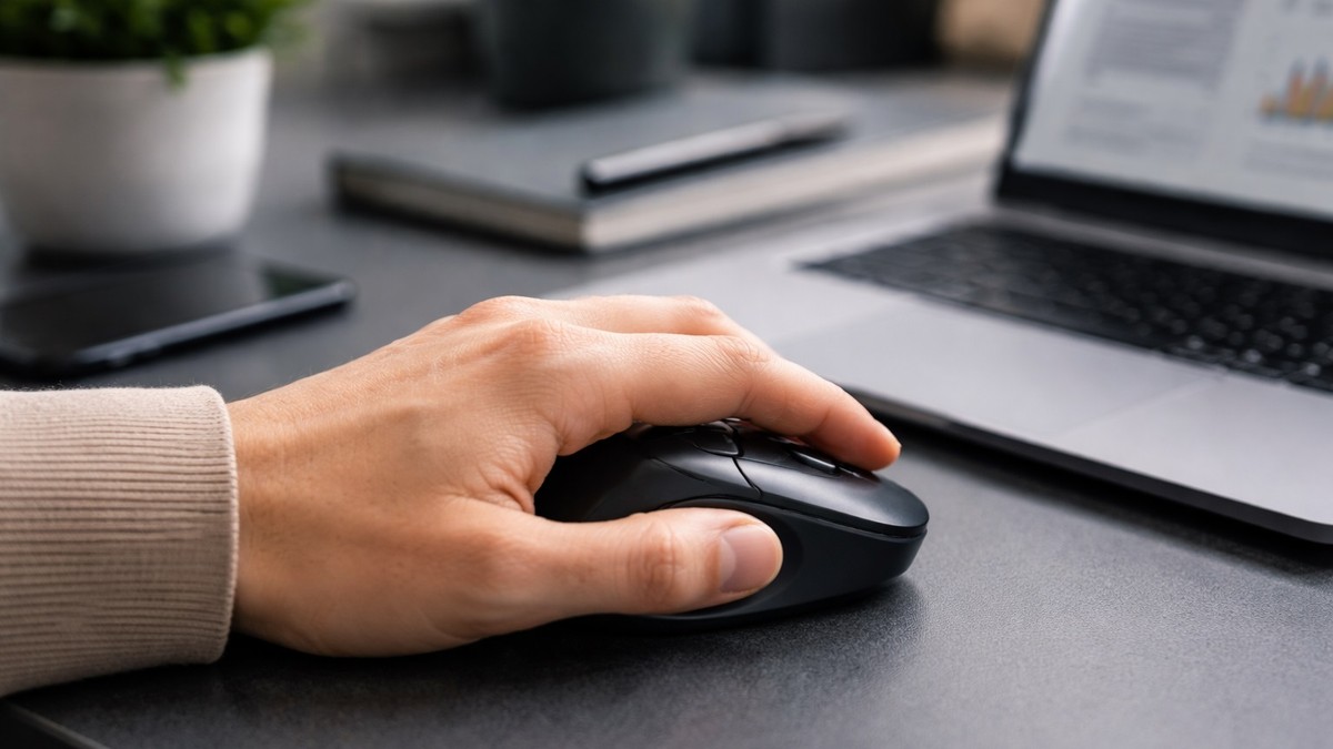 Računar i miš, ilustracija