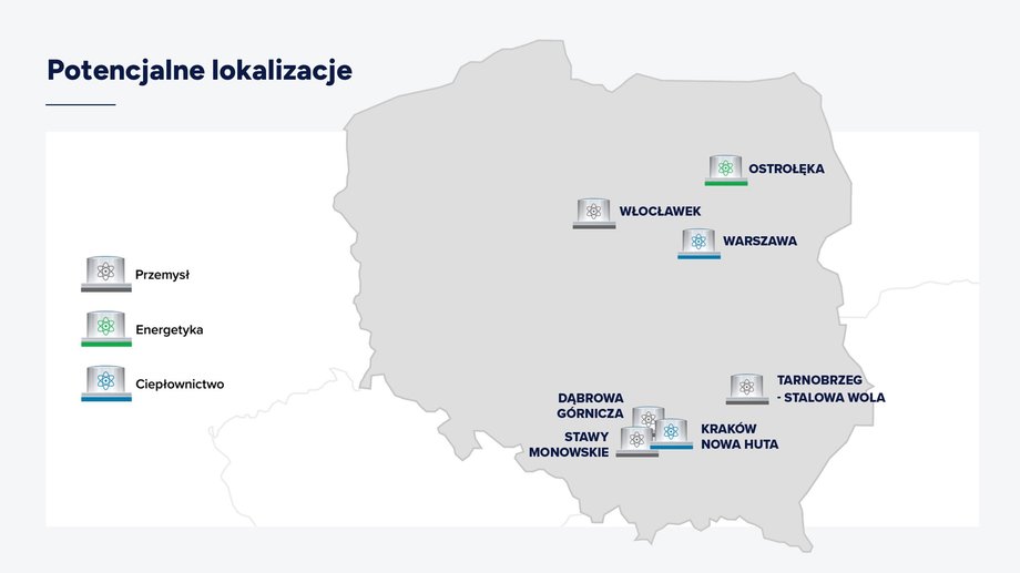 W tych miejscach OSGE planuje postawić pierwsze małe elektrownie jądrowe z wykorzystaniem amerykańskiej technologii BWRX-300. | OSGE