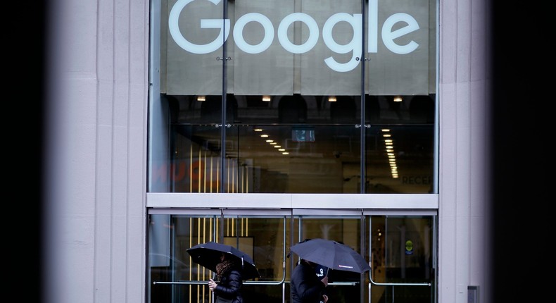 People walk past Google offices on January 25, 2023 in New York City.Leonardo Munoz/VIEWpress via Getty Images