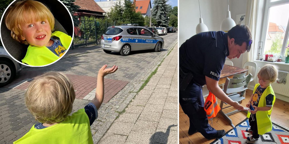Ten uroczy chłopczyk to Anatol. Ma 4 lata i uwielbia policjantów. 