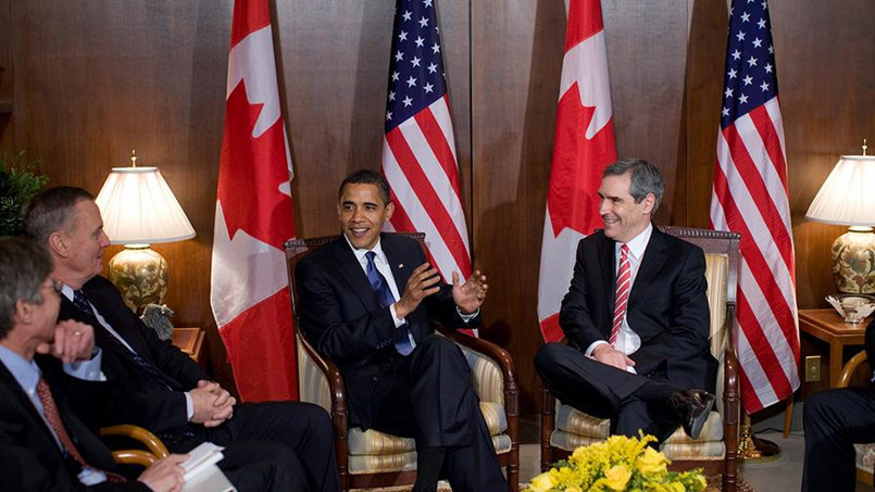 Ingnatieff podczas spotkania z Obamą w Ottawie w 2009 roku.