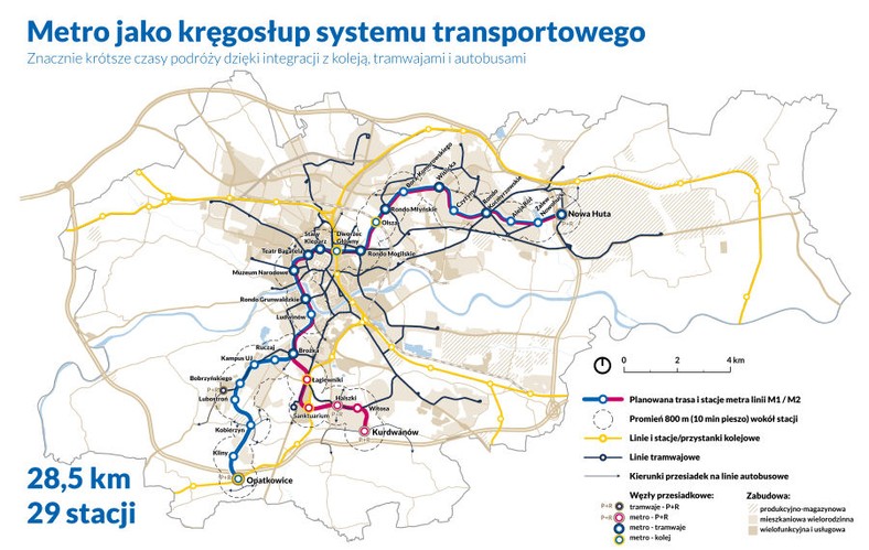 Metro w Krakowie, siatka połączeń (fot. Miasto Kraków)