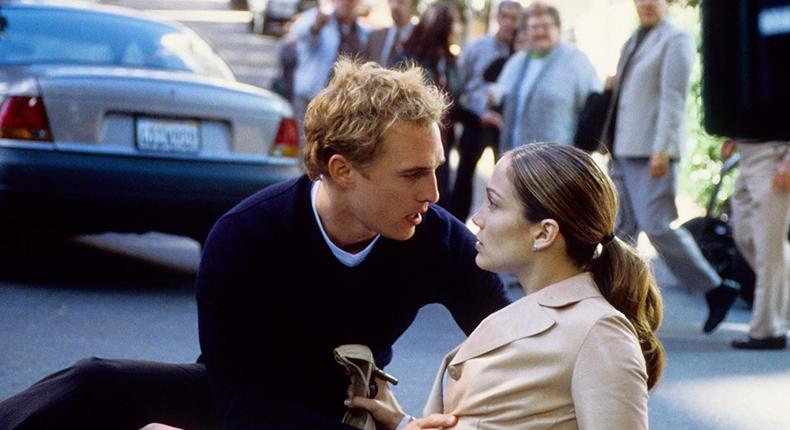 Matthew McConaughey and Jennifer Lopez in The Wedding Planner.Columbia Pictures