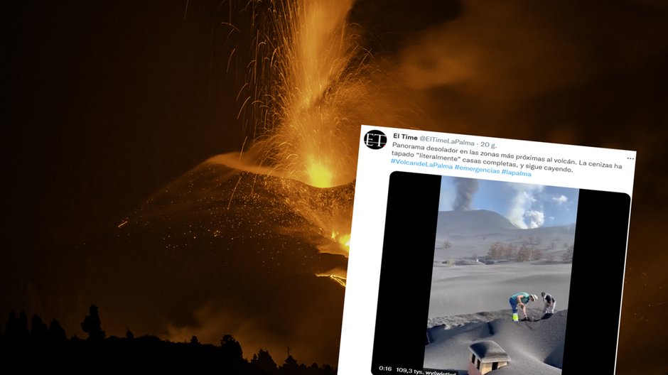 Erupcja wulkanu na Kanarach nie ustępuje. Mieszkańcy muszą odkopywać swoje domy zasypane popiołem