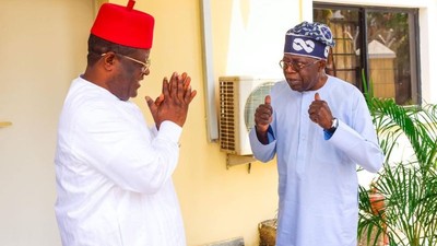 Sen. David Umahi and Bola Tinubu (Credit: Daily Post Nigeria)