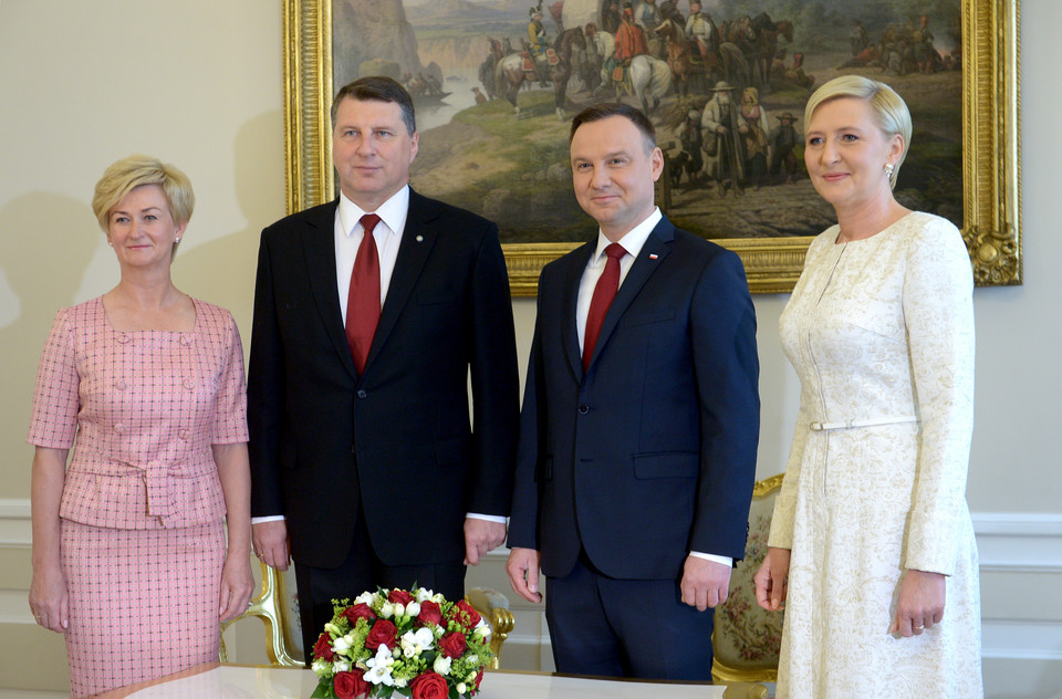 Agata Duda na spotkaniu z prezydentem Łotwy
