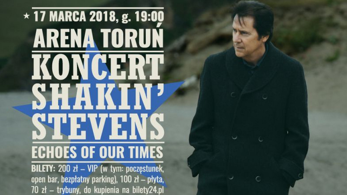 W sobotę o godz. 19 w hali Arena Toruń odbędzie się koncert jednej z największych europejskich gwiazd muzycznych lat 80-tych, Shakin’a Stevensa. Będzie to jedna z niewielu okazji, by móc zobaczyć go na żywo w Polsce.