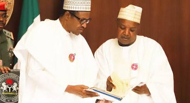 President Muhammadu Buhari and Governor Atiku Bagudu of Kebbi state (thebridgenewsng)