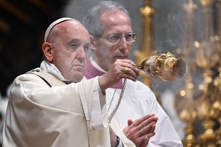 Easter vigil Mass in Saint Peter's Basilica at the Vatican